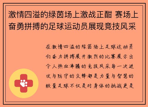 激情四溢的绿茵场上激战正酣 赛场上奋勇拼搏的足球运动员展现竞技风采